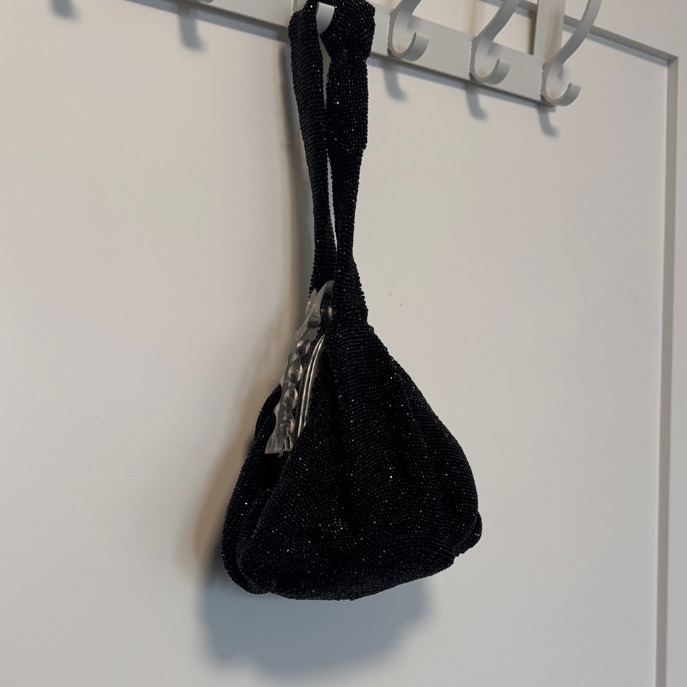 Elegant vintage Black Beaded Women's Bag